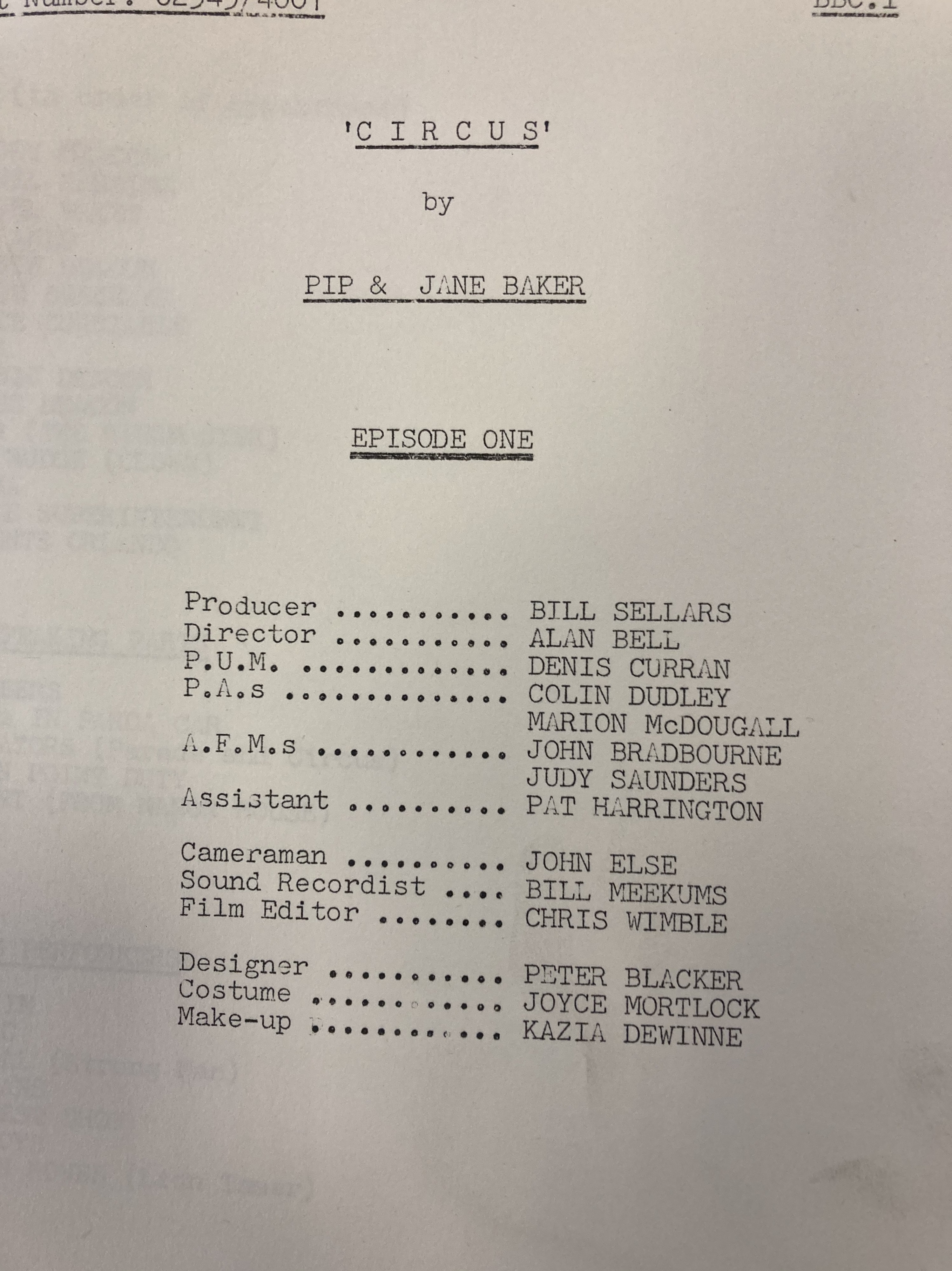 Lot 143 - PIP AND JANE BAKER SCRIPTS FOR BBC