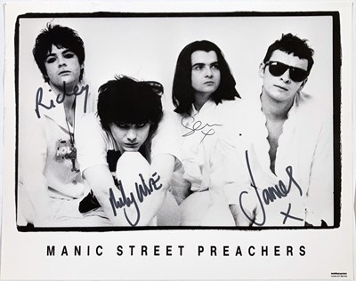 Lot 259 - MANIC  ST. PREACHERS - EARLY SIGNED PROMOTIONAL PHOTOGRAPH.