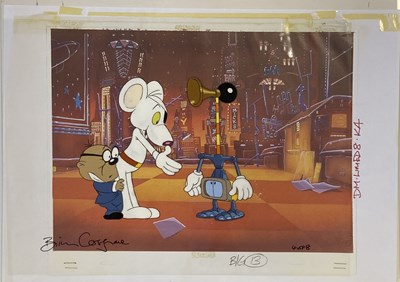 Lot 148 - DANGER MOUSE - BRIAN COSGROVE SIGNED LETTER AND DANGER MOUSE ANIMATION CEL