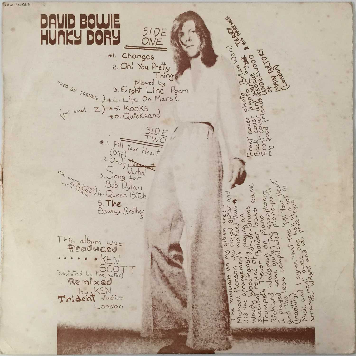 Lot 5 - DAVID BOWIE - HUNKY DORY LP (NEW ZEALAND OG
