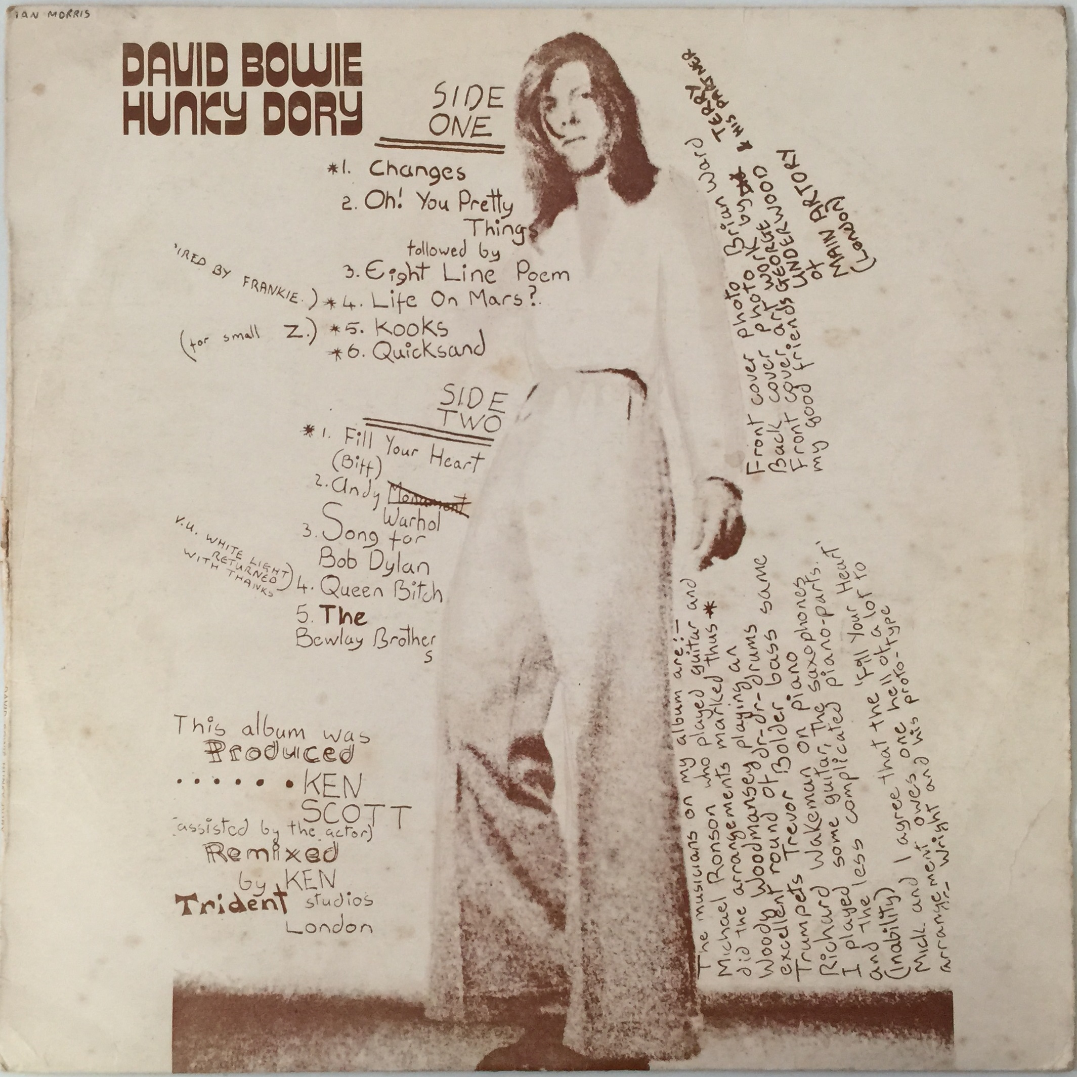 Lot 5 - DAVID BOWIE - HUNKY DORY LP (NEW ZEALAND OG