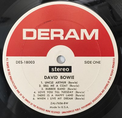 Lot 6 - DAVID BOWIE - S/T LP (ORIGINAL US STEREO PRESS - DERAM DES-18003)