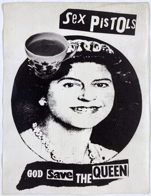 Lot 415 - THE SEX PISTOLS - ORIGINAL GOD SAVE THE QUEEN TEACUP FLYER.