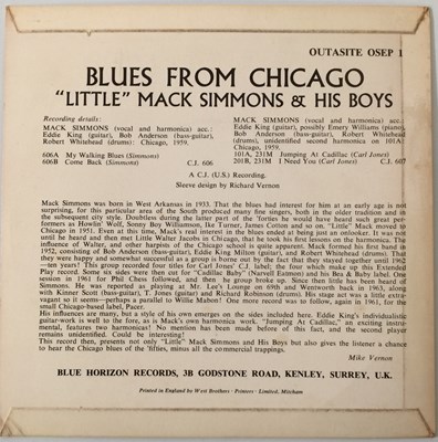 Lot 51 - LITTLE MACK SIMMONS & HIS BOYS - BLUES FROM CHICAGO 7" EP (UK PRESS - OUTASITE 45-OSEP-1)