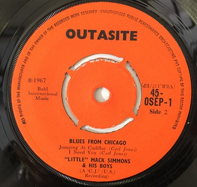 Lot 51 - LITTLE MACK SIMMONS & HIS BOYS - BLUES FROM CHICAGO 7" EP (UK PRESS - OUTASITE 45-OSEP-1)