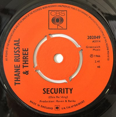 Lot 57 - THANE RUSSAL & THREE - SECURITY/ YOUR LOVE IS BURNING 7" (BEAT/ MOD - CBS 202049)