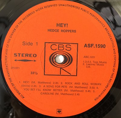 Lot 63 - HEDGE HOPPERS - HEY! LP (UK BEAT - SOUTH AFRICAN PRESS - CBS ASF 1590)