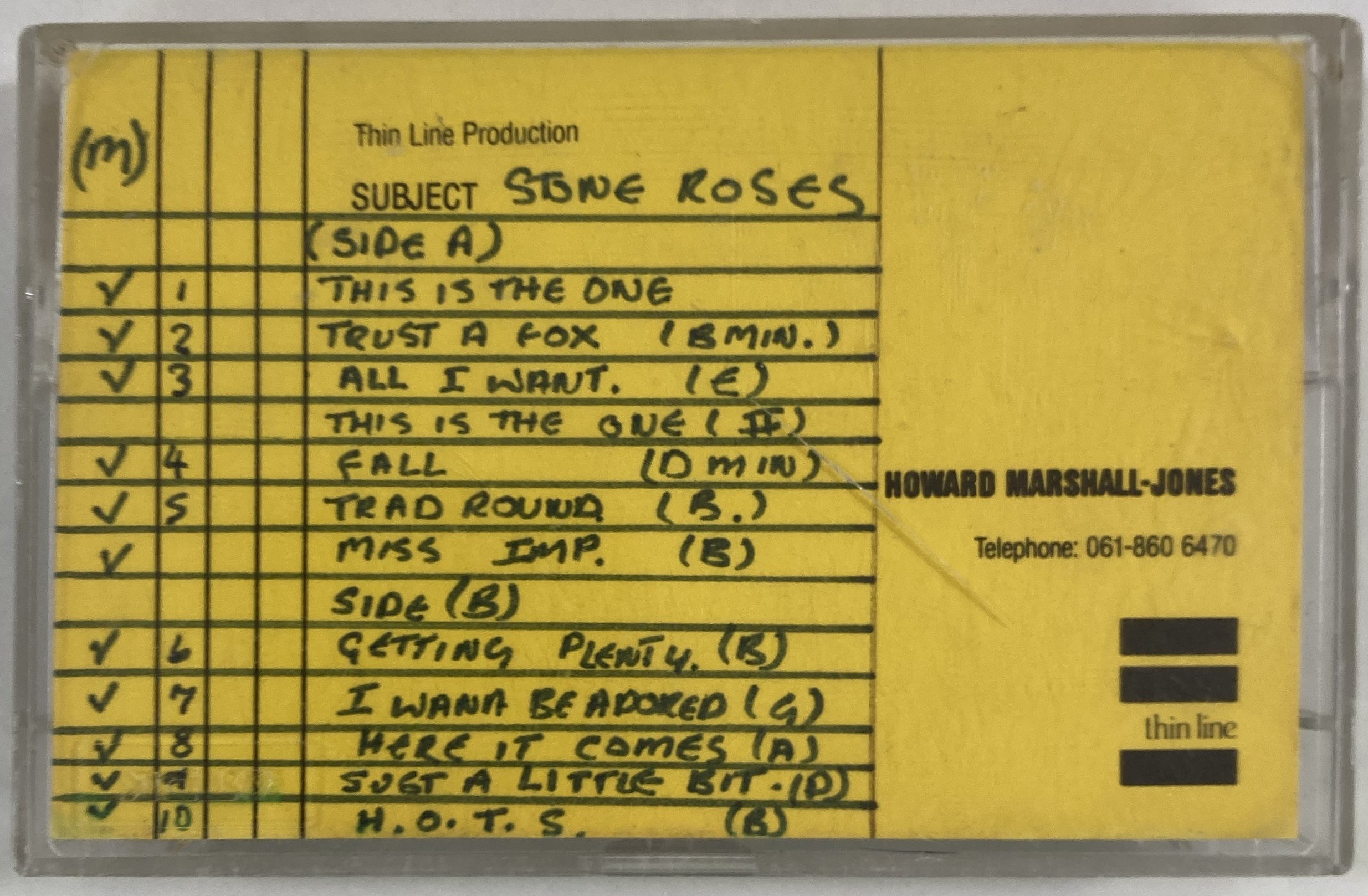 Lot 368 STONE ROSES RARE DEMO CASSETTE RECORDING