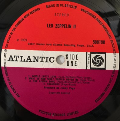 Lot 76 - LED ZEPPELIN - II LP (PLUM/ RED - WRECK MISPRINT - ATLANTIC 588198)