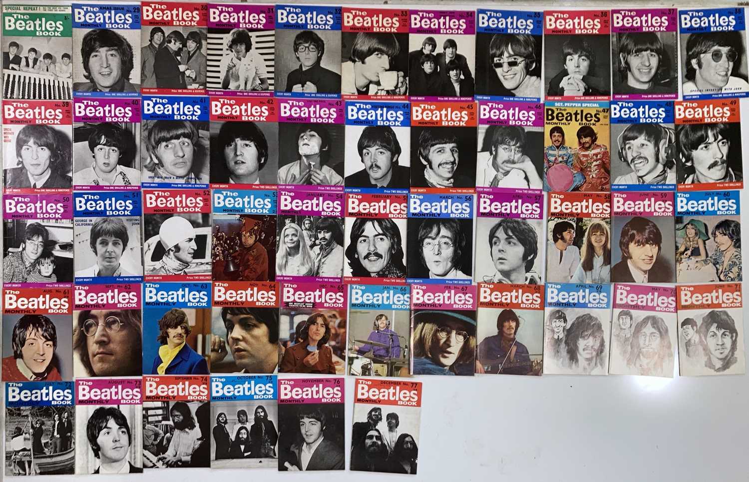 Lot 471 - THE BEATLES MONTHLY MAGAZINES.