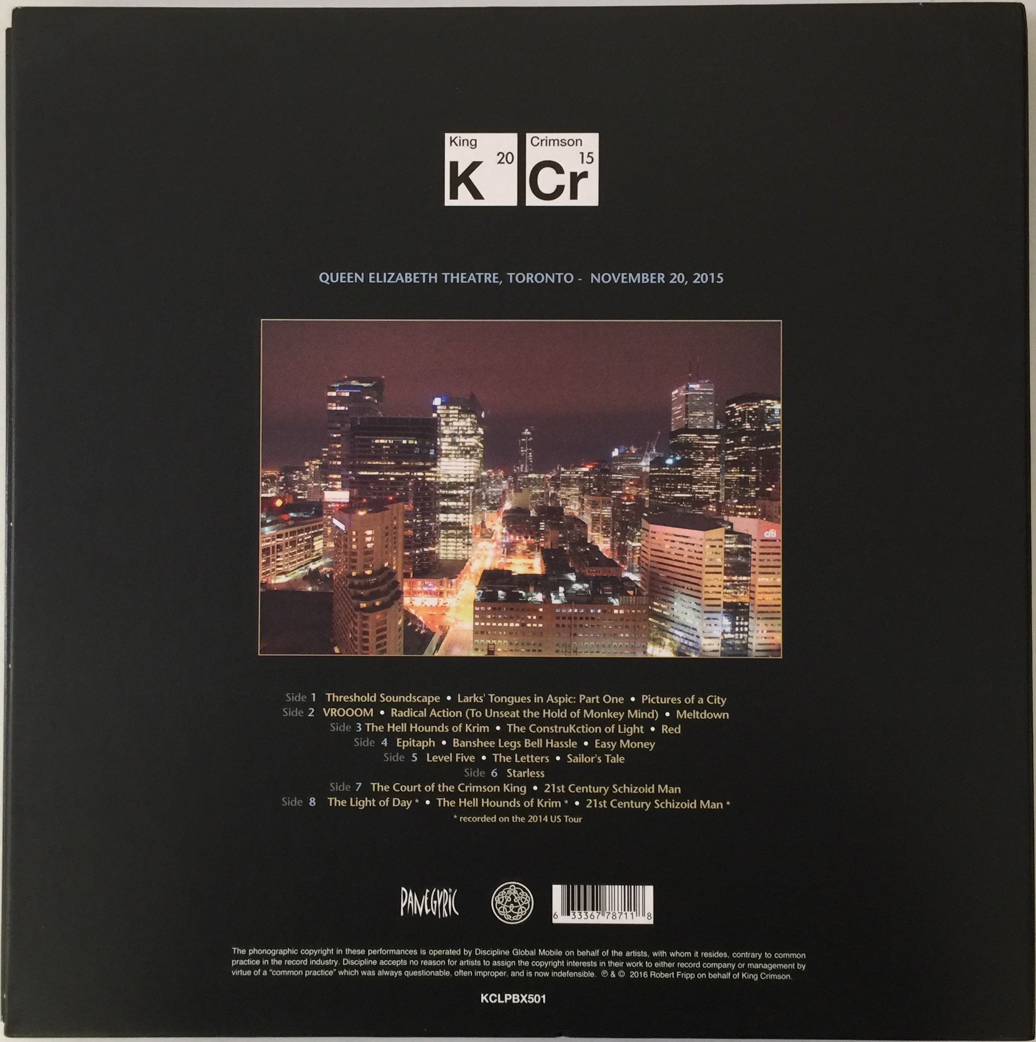 Lot 110 KING CRIMSON LIVE IN TORONTO LP BOX SET