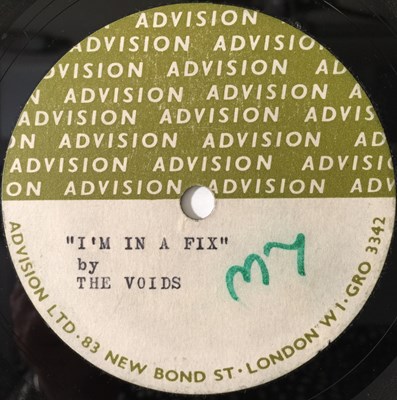 Lot 136 - THE VOIDS - COME ON OUT/I'M IN A FIX - ORIGINAL UK ADVISION 7" ACETATE RECORDING