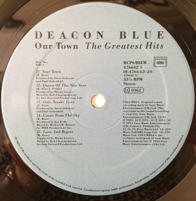 Lot 139 - DEACON BLUE - OUR TOWN THE GREATEST HITS LP (1994 - COLUMBIA 476642 1)