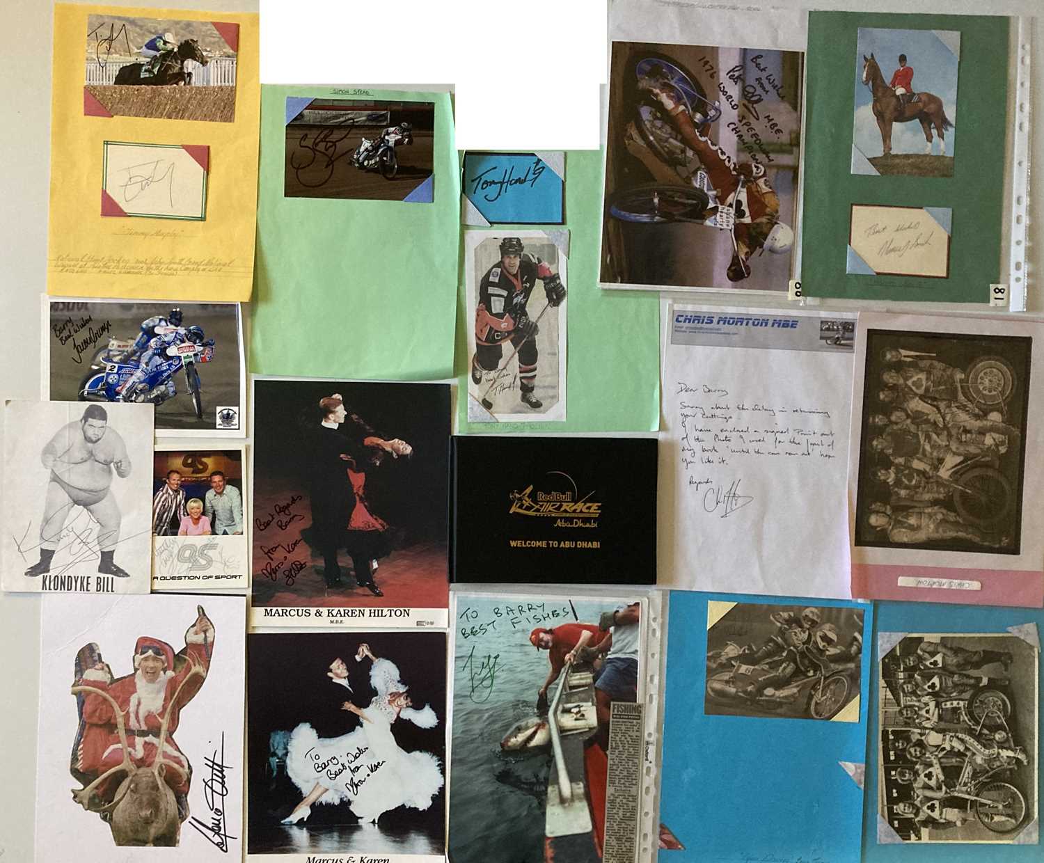 Lot 171 - SPORTS AUTOGRAPHS - TENNIS/HORSE RACING/SPEEDWAY ETC