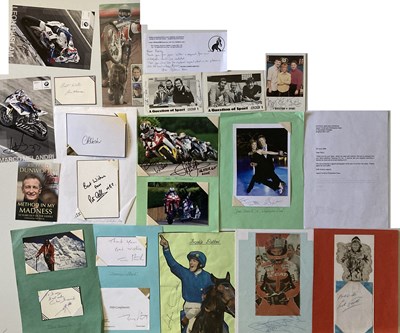 Lot 171 - SPORTS AUTOGRAPHS - TENNIS/HORSE RACING/SPEEDWAY ETC