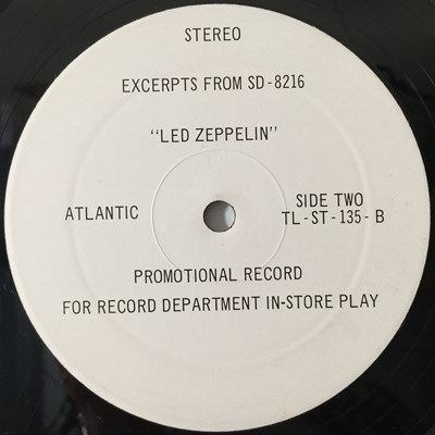 Lot 143 - LED ZEPPELIN/DUSTY SPRINGFIELD - 'PROMOTIONAL RECORD FOR RECORD DEPARTMENT IN-STORE PLAY' LP (ATLANTIC TL-ST-135)