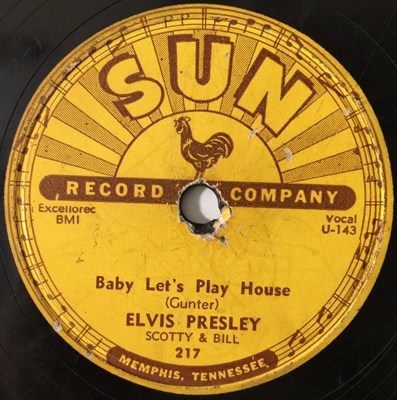 Lot 145 - ELVIS PRESLEY - BABY LET'S PLAY HOUSE - ORIGINAL US SUN 10" 78 RECORDING (SUN 217)