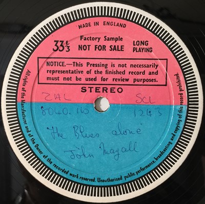 Lot 154 - JOHN MAYALL - THE BLUES ALONE LP (ORIGINAL UK STEREO TEST PRESSING - ACE OF CLUBS SCL 1243)