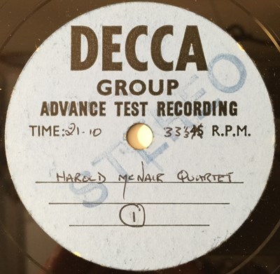 Lot 155 - HAROLD MCNAIR QUARTET - HAROLD MCNAIR LP - ORIGINAL UK DECCA ACETATE RECORDING