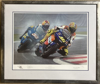 Lot 186 - MOTOGP VALENTINO ROSSI - RAY GOLDSBROUGH 'NUMERO UNO' SIGNED PRINT