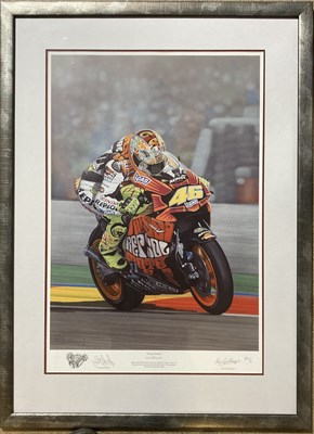 Lot 187 - MOTOGP VALENTINO ROSSI - RAY GOLDSBROUGH 'FLOWER POWER' SIGNED PRINT