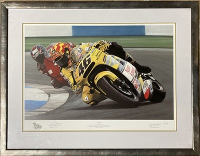 Lot 189 - MOTOGP VALENTINO ROSSI - RAY GOLDSBROUGH 'IL DOTTORE' SIGNED PRINT