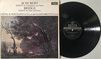 Lot 3 - ROSTROPOVICH/BRITTEN - SCHUBERT/BRIDGE SONATAS LP (ORIGINAL UK STEREO RECORDING - DECCA SXL 6426)