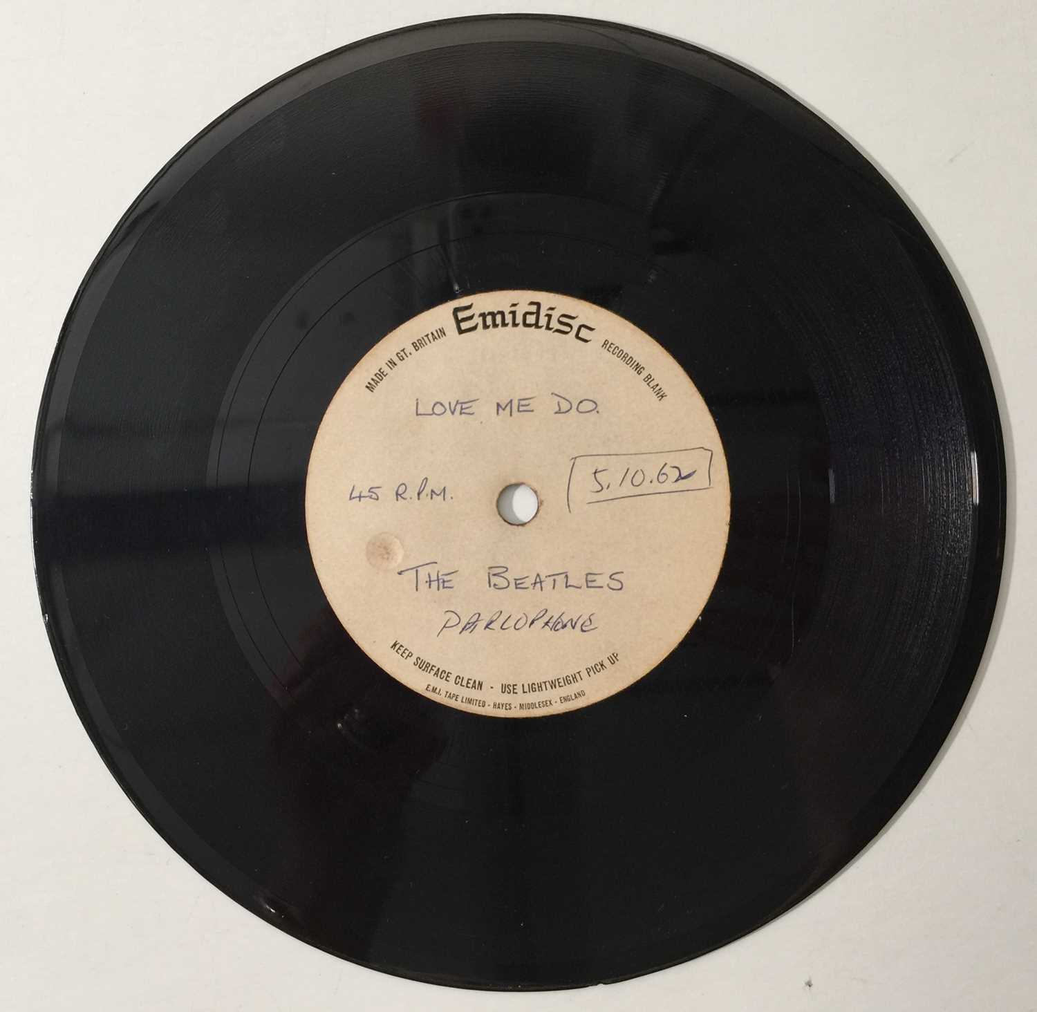 Lot 123 - THE BEATLES - LOVE ME DO 7" - UK EMIDISC ACETATE RECORDING