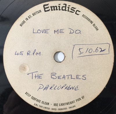 Lot 123 - THE BEATLES - LOVE ME DO 7" - UK EMIDISC ACETATE RECORDING