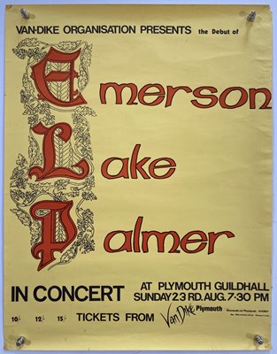 Lot 170 - EMERSON, LAKE AND PALMER - A POSTER FOR THE DEBUT CONCERT.