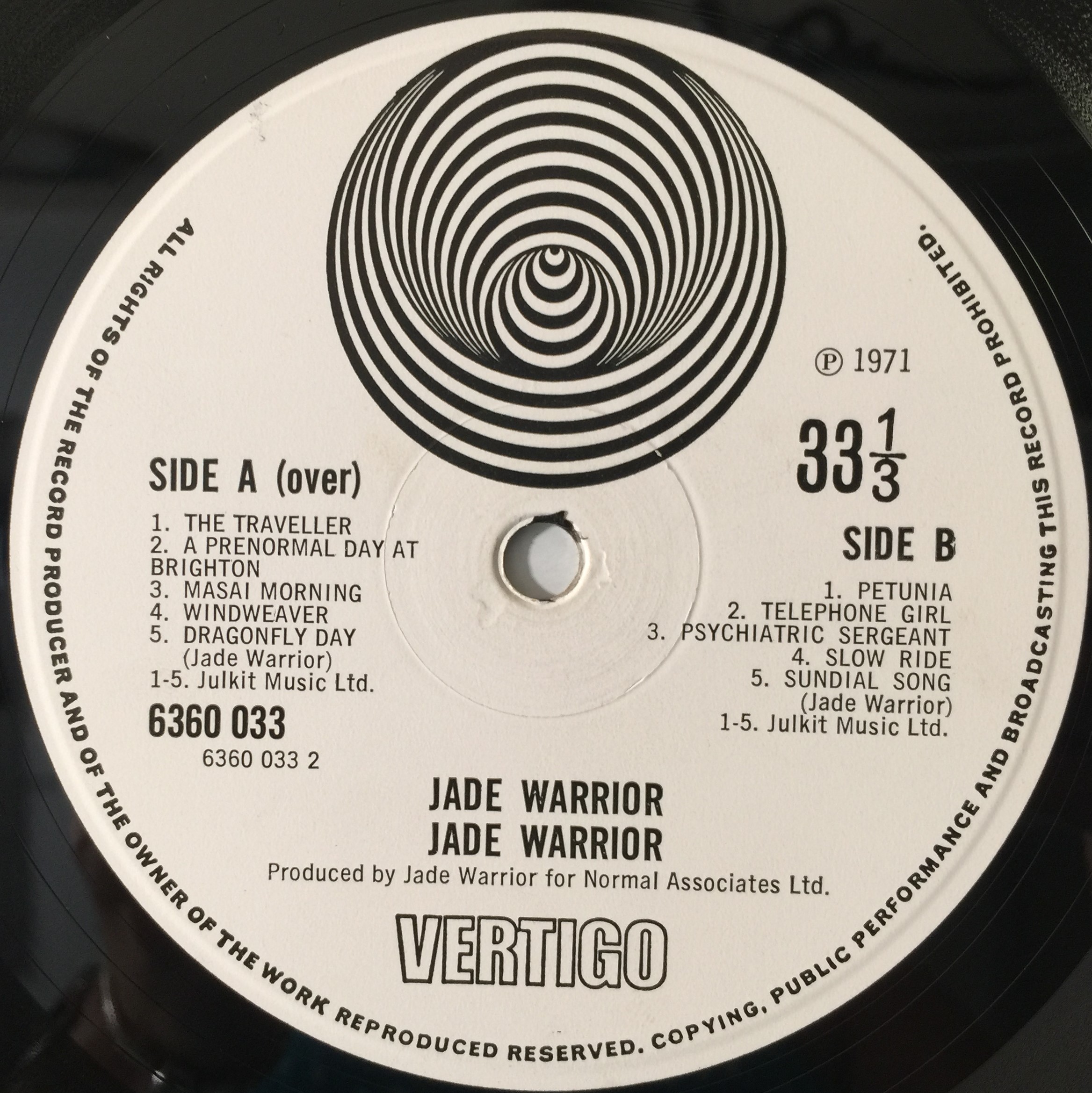 Lot 209 - JADE WARRIOR - S/T LP (UK OG - VERTIGO SWIRL