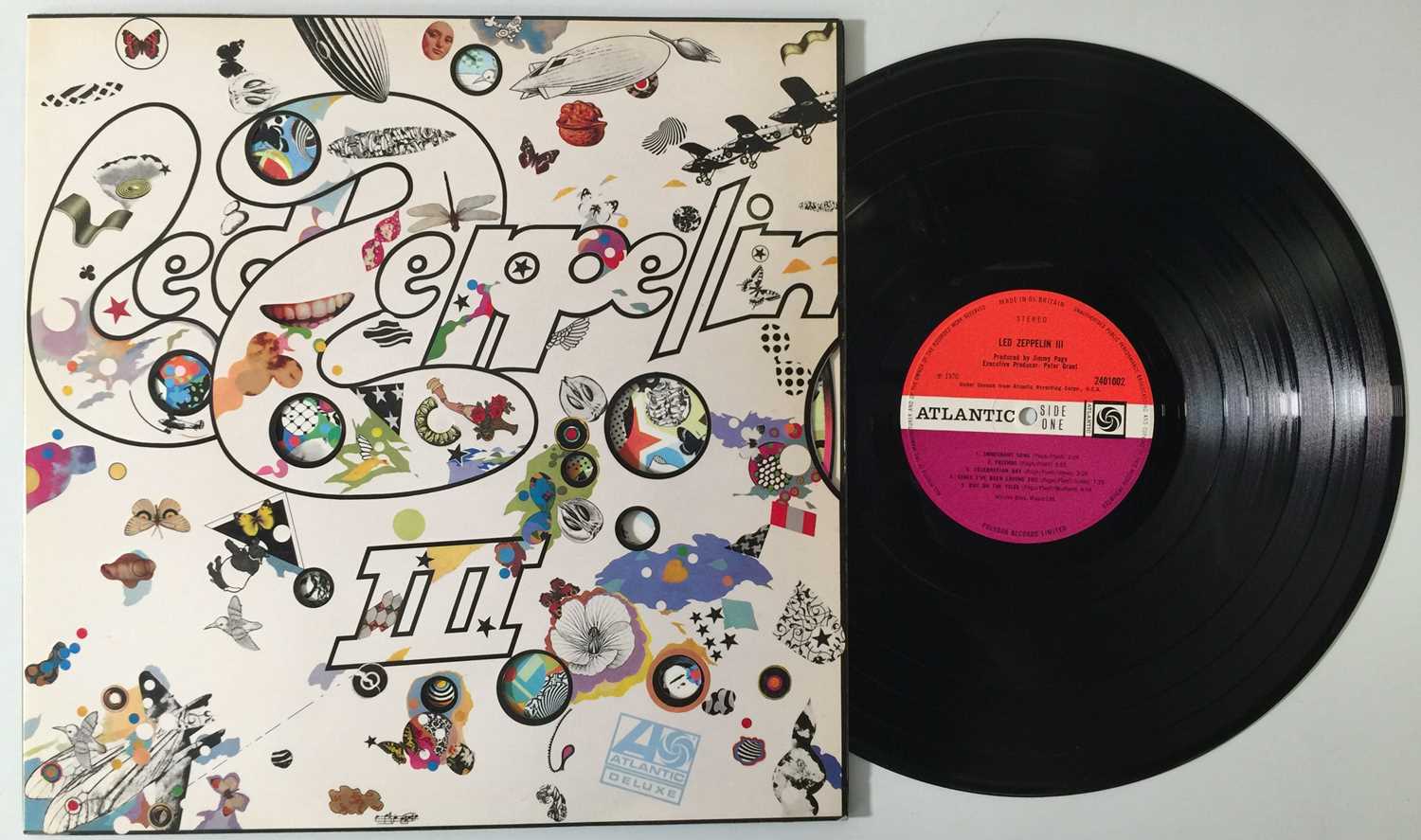 Lot 212 - LED ZEPPELIN - III LP (OG UK 1ST PRESS - PLUM/ RED ATLANTIC - 2401002)