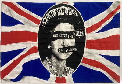 Lot 422 - ORIGINAL SEX PISTOLS GOD SAVE THE QUEEN FLAG.