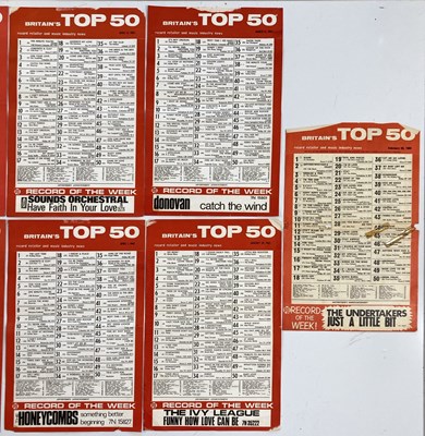 Lot 45 - ORIGINAL 1960s RECORD CHART POSTERS INC BEATLES #1S.