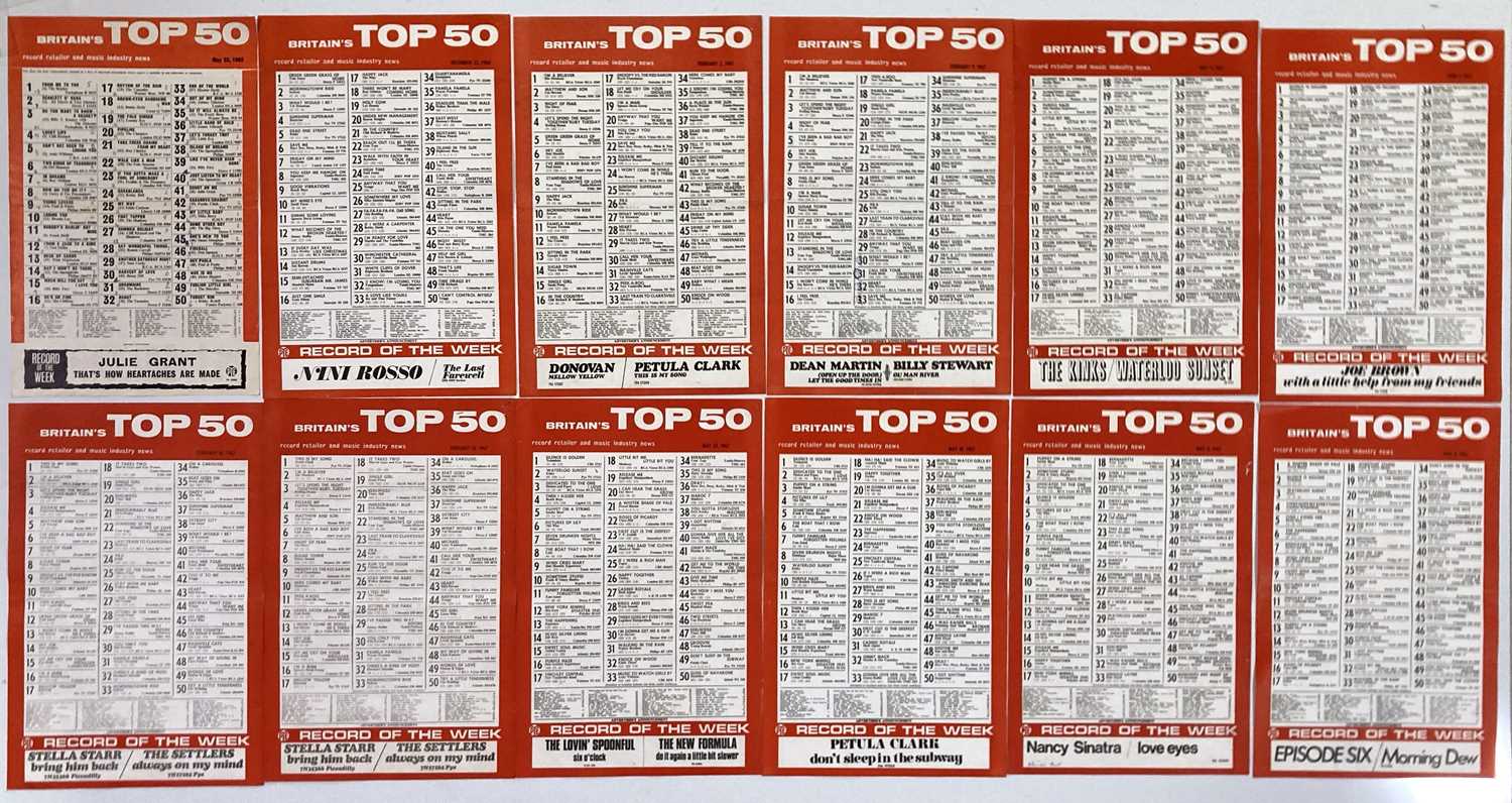 Lot 50 - ORIGINAL 1960s RECORD CHART POSTERS INC BEATLES #1.