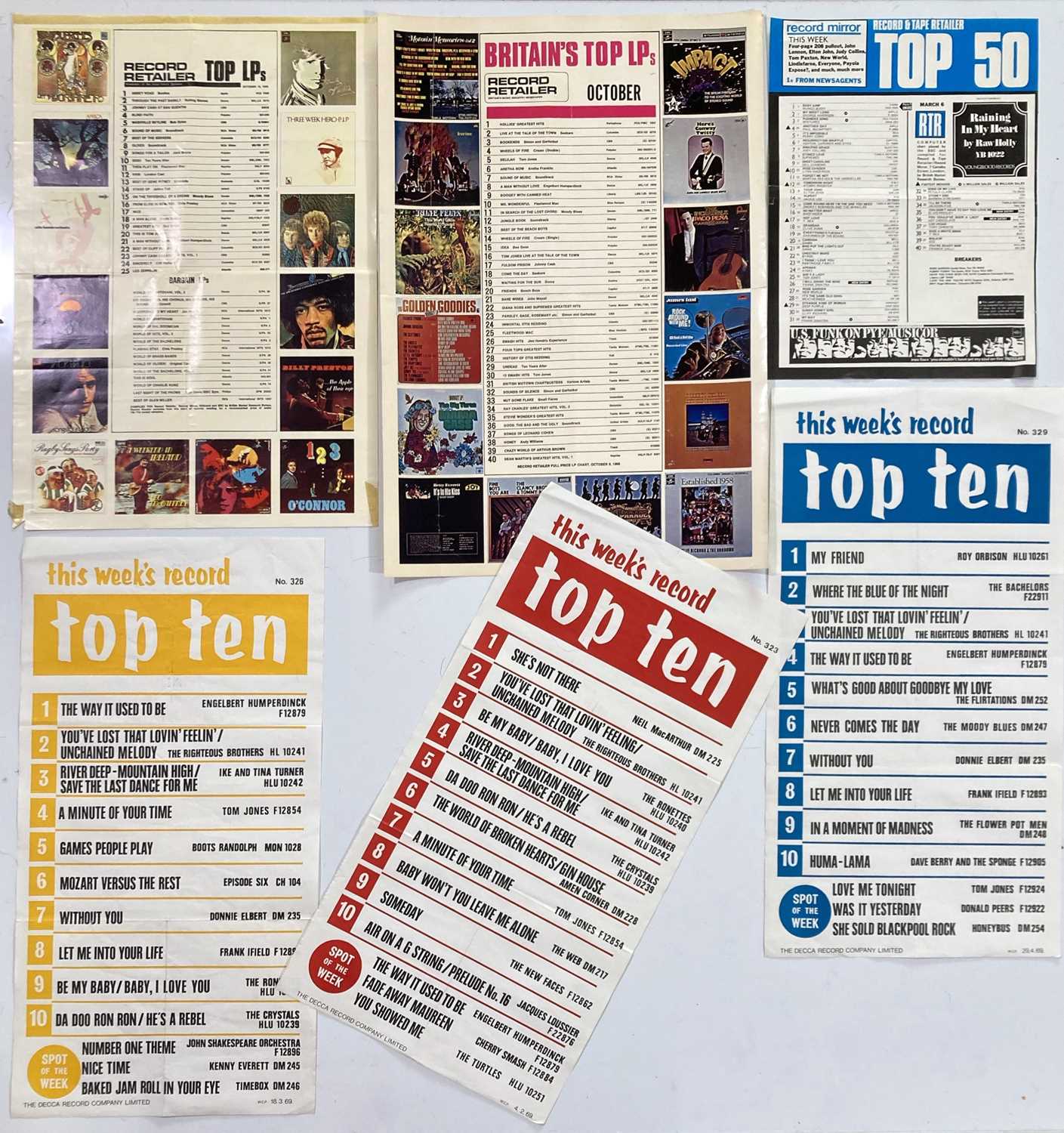 Lot 56 - 1960S CHART SHEETS.