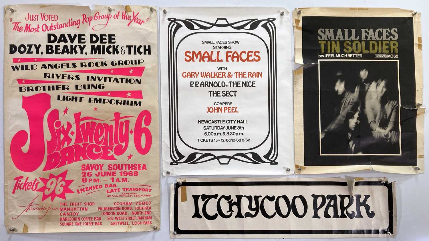 Lot 174 - 1960S POSTERS INC ORIGINAL SMALL FACES 1968 CONCERT POSTER.