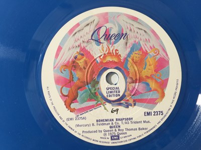 Lot 349 - QUEEN - BOHEMIAN RHAPSODY - 1978 BLUE VINYL 7"  COPY - NUMBER 69/200