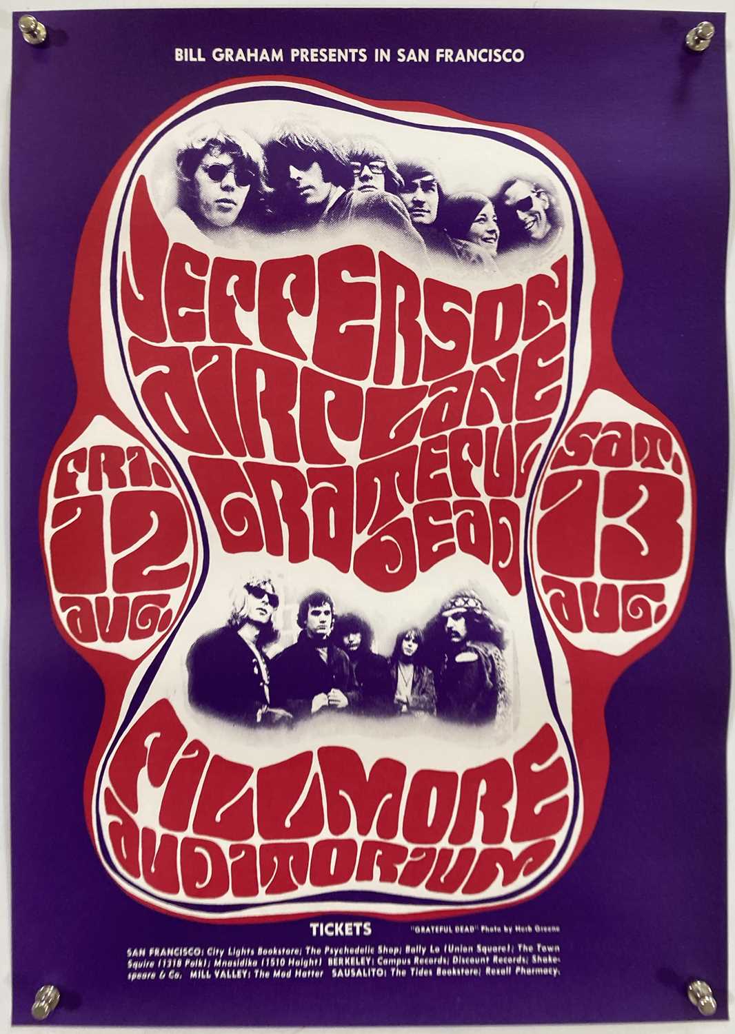 Lot 175 - JEFFERSON AIRPLANE / GRATEFUL DEAD - FILLMORE POSTER.