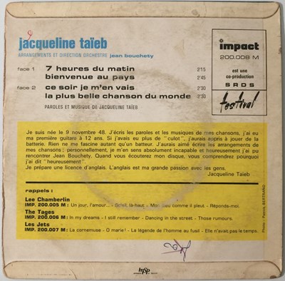 Lot 668 - JACQUELINE TAIEB - 7 Heures Du Matin 7" (CHANSON/ BEAT - IMPACT IMP 200.008)