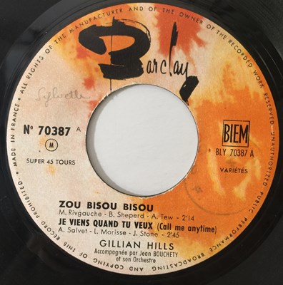 Lot 669 - GILLIAN HILLS - ZOU BISOU BISOU 7" EP (LATIN POP - BARCLAY 70387)