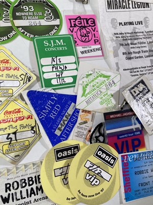 Lot 128 - VIP / BACKSTAGE PASSES AND WRISTBANDS - OASIS/BON JOVI/MICHAEL JACKSON.