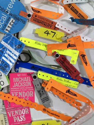 Lot 128 - VIP / BACKSTAGE PASSES AND WRISTBANDS - OASIS/BON JOVI/MICHAEL JACKSON.
