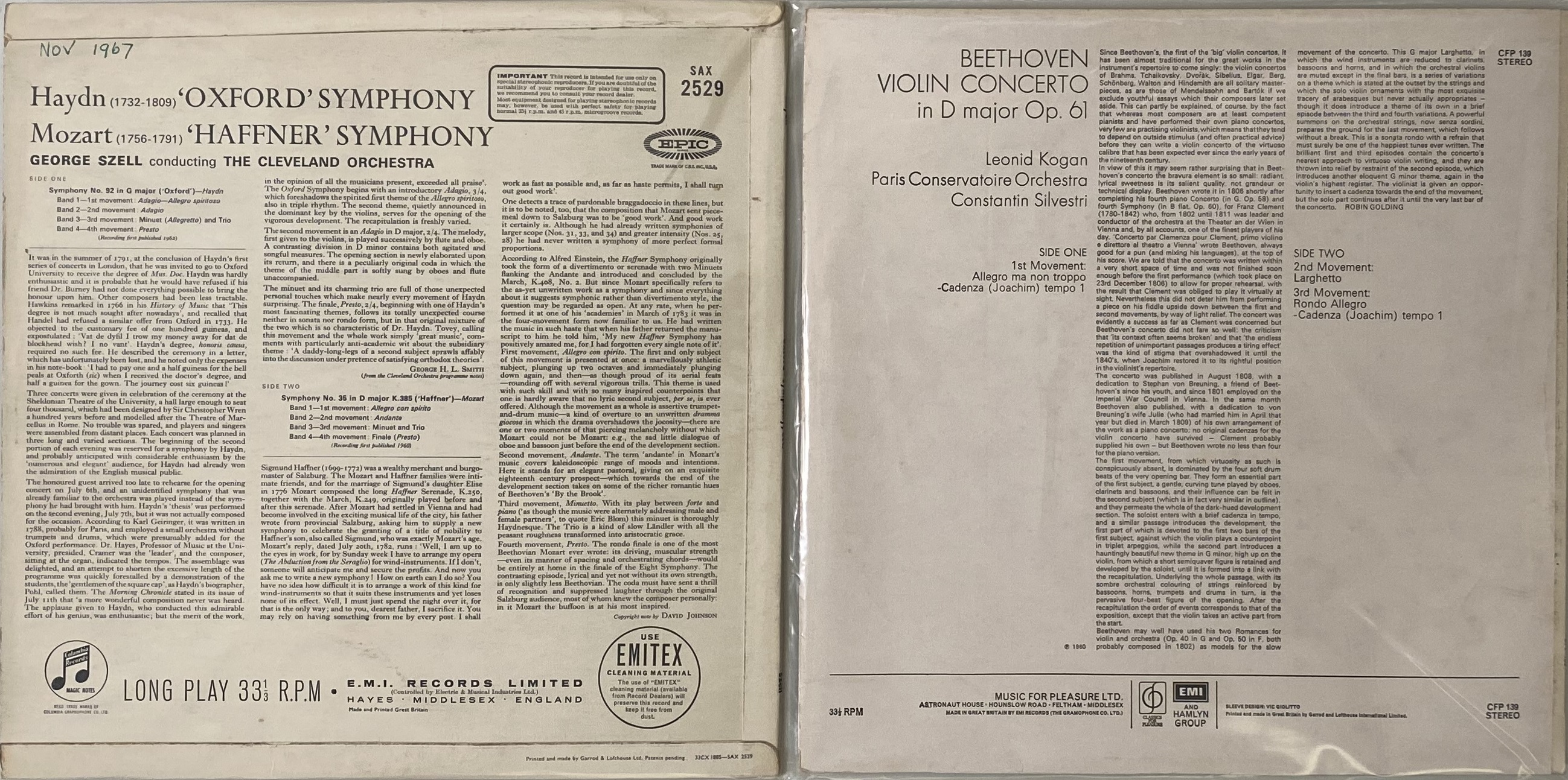 Lot 786 - CLASSICAL - KOGAN / SZELL - LP RARITIES