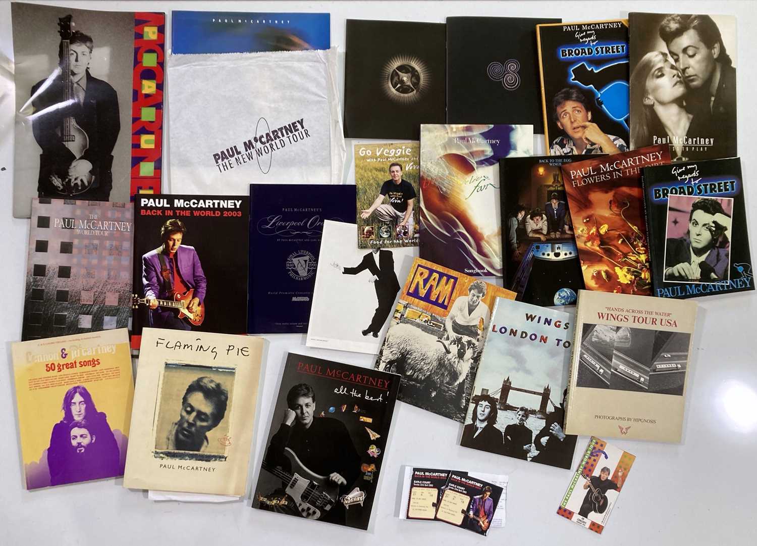 Lot 213 - PAUL MCCARTNEY PROGRAMMES & SONG BOOKS.