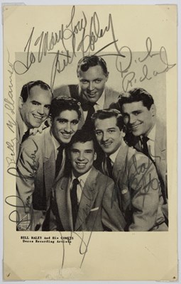 Lot 315 - BILL HALEY - SIGNED POSTCARDS.