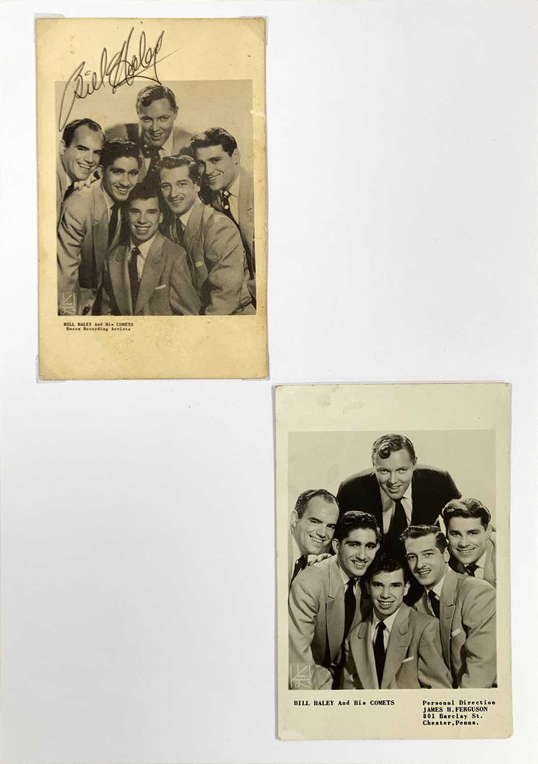 Lot 316 - BILL HALEY - SIGNED POSTCARDS.