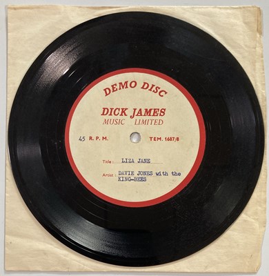 Lot 70 - DAVIE JONES WITH THE KING BEES - LIZA JANE 7" - ORIGINAL UK DICK JAMES DEMO DISC ACETATE