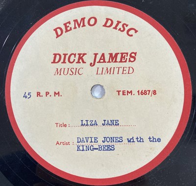 Lot 70 - DAVIE JONES WITH THE KING BEES - LIZA JANE 7" - ORIGINAL UK DICK JAMES DEMO DISC ACETATE