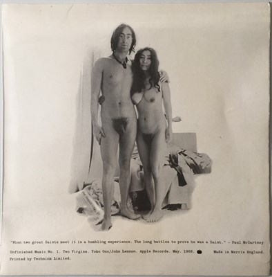 Lot 112 - JOHN LENNON/YOKO ONO - UNFINISHED MUSIC NO. 1 - MONO SLEEVE (ONLY)